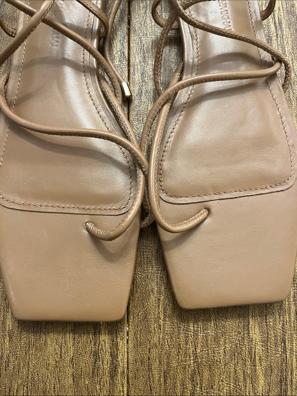 Jonathan Simkhai Women’s Lace-Up Gladiator Square Toe Sandals - Tan - Picture 3 of 4